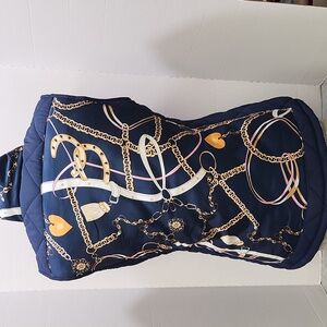 New Equestrian Print Fur Lined Vest Stacy Bradley Small